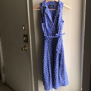Vintage Blue Polkadot Dress